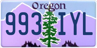 OR license plate 993IYL