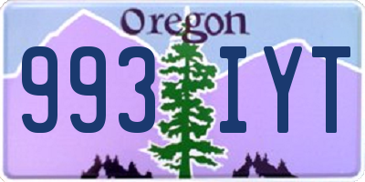 OR license plate 993IYT