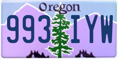 OR license plate 993IYW