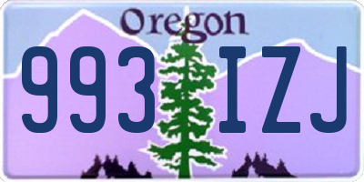 OR license plate 993IZJ