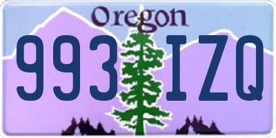 OR license plate 993IZQ