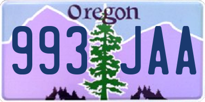 OR license plate 993JAA