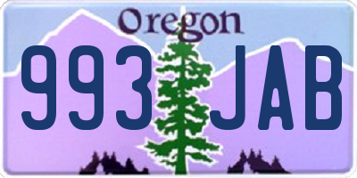 OR license plate 993JAB