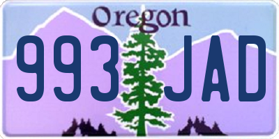 OR license plate 993JAD