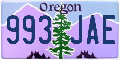 OR license plate 993JAE