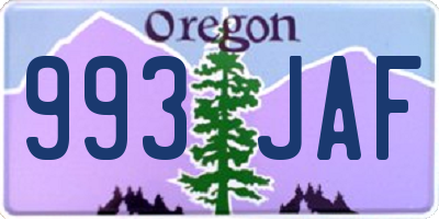 OR license plate 993JAF