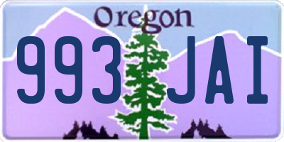 OR license plate 993JAI