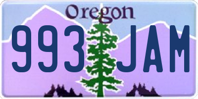 OR license plate 993JAM