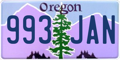 OR license plate 993JAN