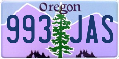 OR license plate 993JAS