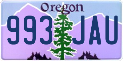 OR license plate 993JAU