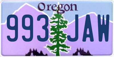 OR license plate 993JAW