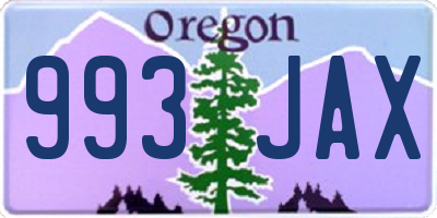 OR license plate 993JAX