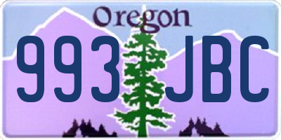 OR license plate 993JBC