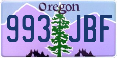 OR license plate 993JBF