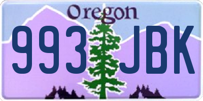 OR license plate 993JBK