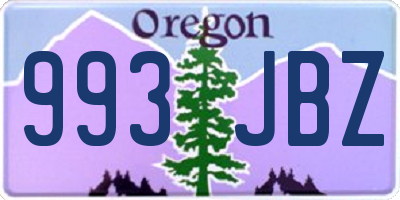 OR license plate 993JBZ