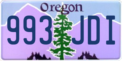 OR license plate 993JDI