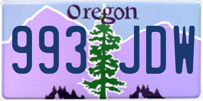 OR license plate 993JDW