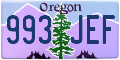 OR license plate 993JEF