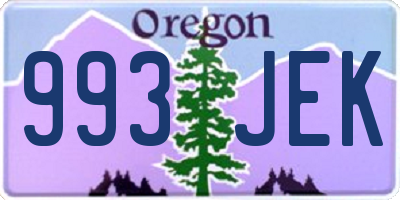 OR license plate 993JEK