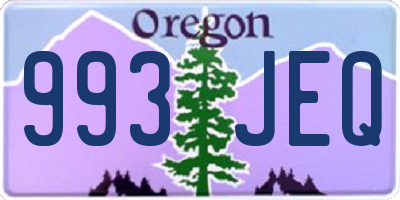 OR license plate 993JEQ