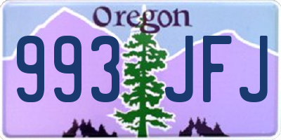 OR license plate 993JFJ