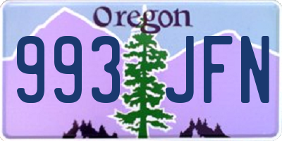 OR license plate 993JFN