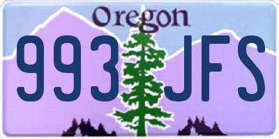 OR license plate 993JFS