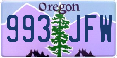 OR license plate 993JFW