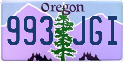 OR license plate 993JGI