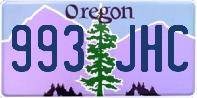 OR license plate 993JHC