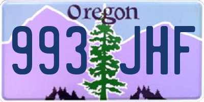 OR license plate 993JHF