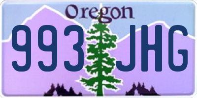 OR license plate 993JHG