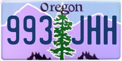 OR license plate 993JHH