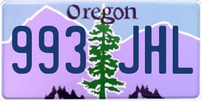 OR license plate 993JHL