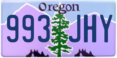 OR license plate 993JHY