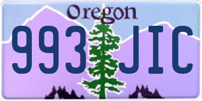 OR license plate 993JIC