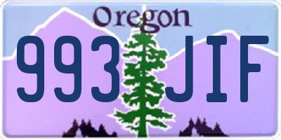 OR license plate 993JIF