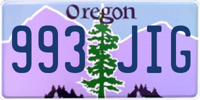 OR license plate 993JIG