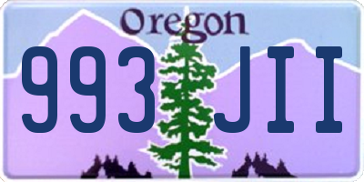 OR license plate 993JII