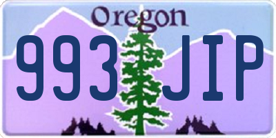 OR license plate 993JIP