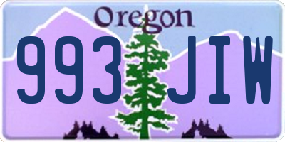 OR license plate 993JIW