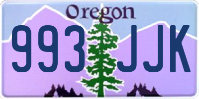 OR license plate 993JJK