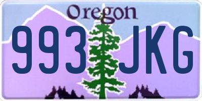 OR license plate 993JKG