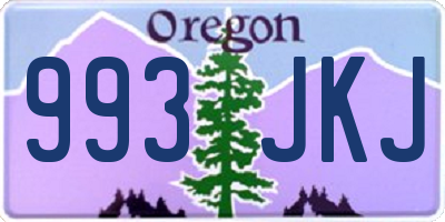 OR license plate 993JKJ