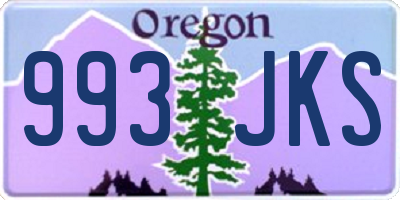 OR license plate 993JKS