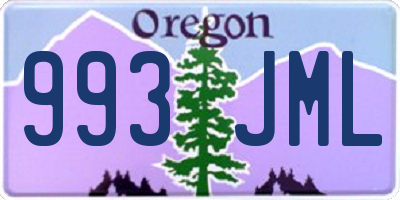 OR license plate 993JML