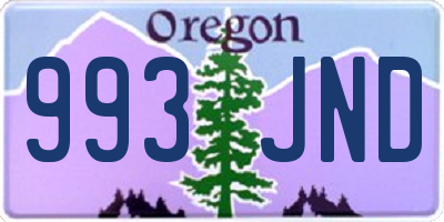 OR license plate 993JND