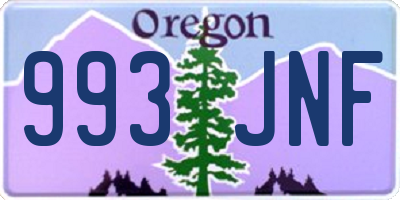 OR license plate 993JNF